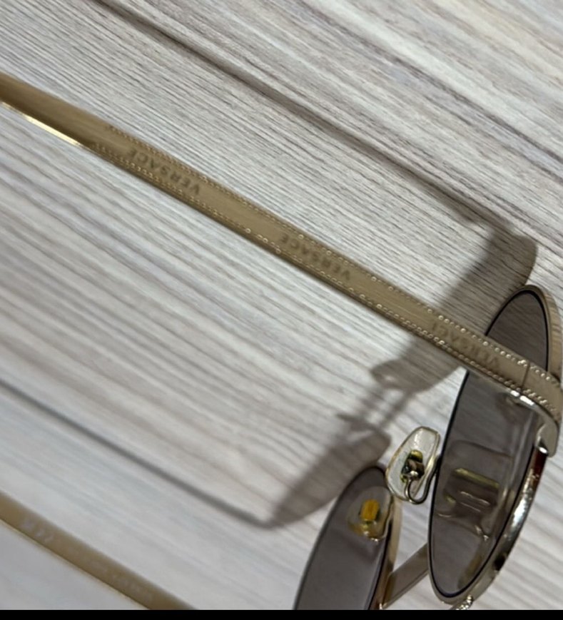 Zincir Detaylı Bej Kadın Güneş Gözlüğü versace orjinal - Görsel 2