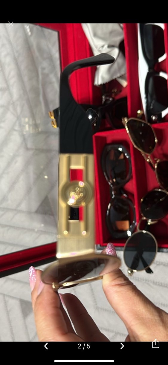 Gri Vintage Tokalı Kadın Güneş Gözlüğü - Görsel 3