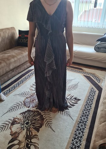 Bohem Tarzda Uzun Drapeli Askılı Elbise - Görsel 6