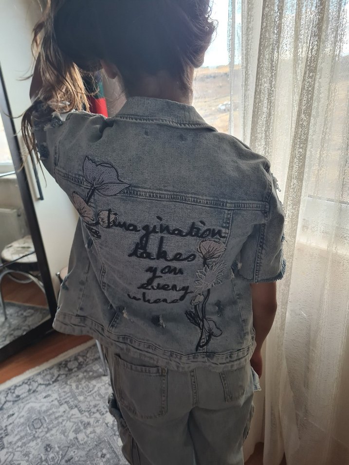 Mavi Baggy Fit Midi Denim Pantolon - Görsel 4