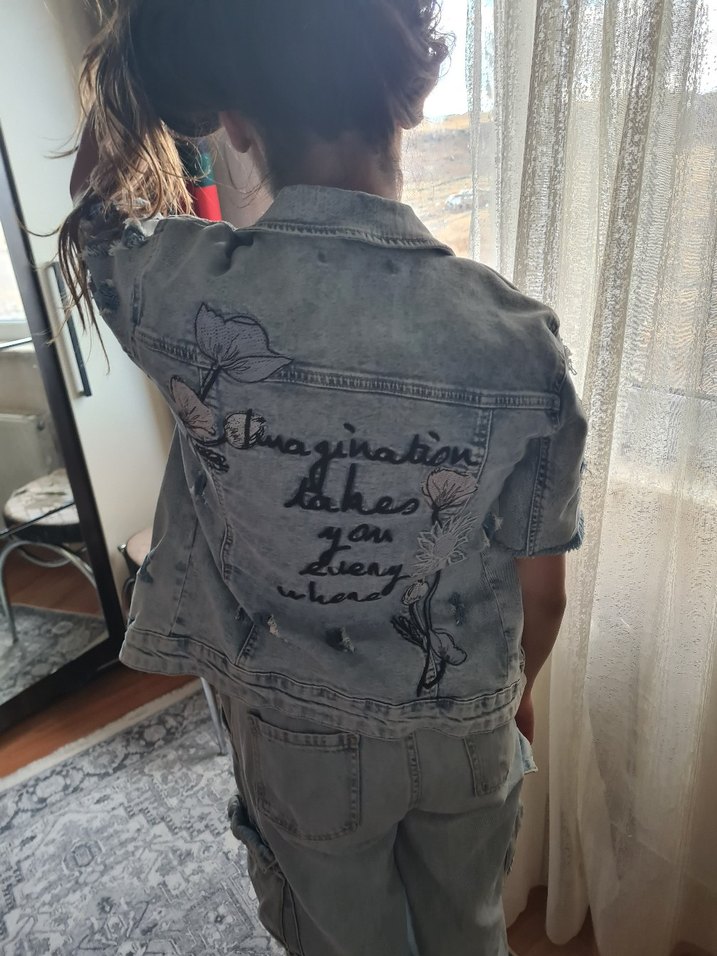 Mavi Baggy Fit Midi Denim Pantolon - Görsel 3