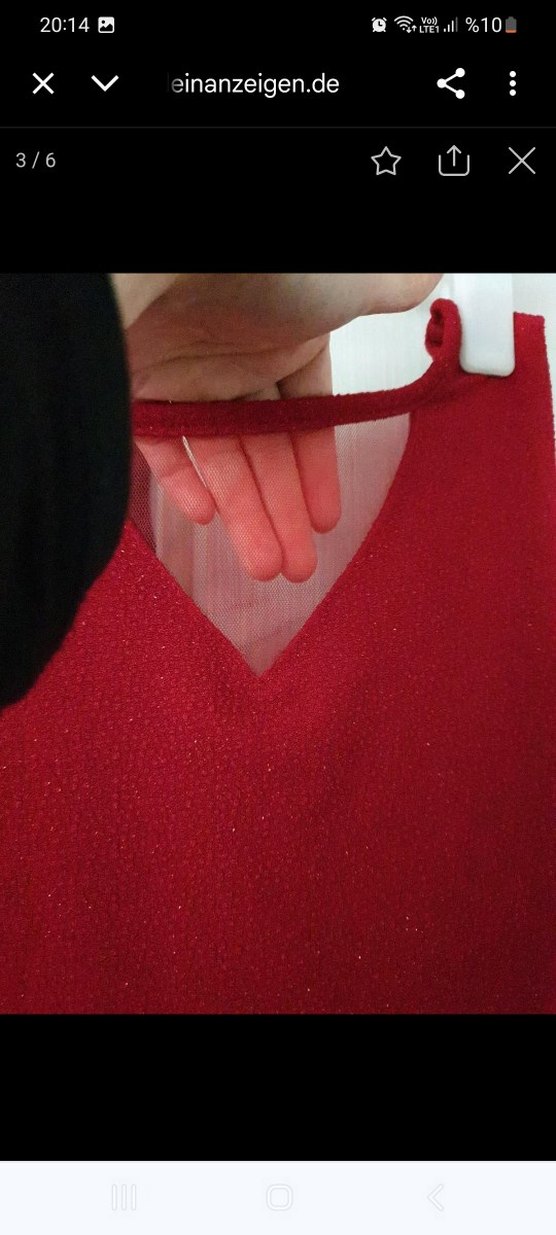 Kırmızı Dantel Detaylı Uzun Abiye Elbise - Görsel 2