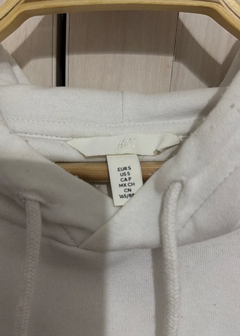 Beyaz Kapüşonlu Sweatshirt - Görsel 2