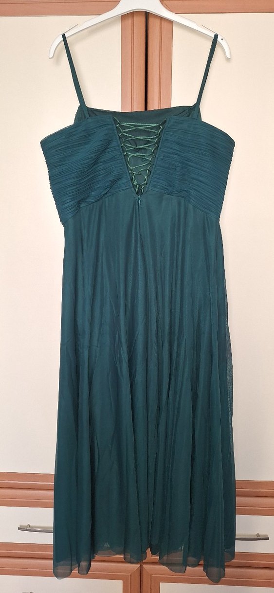 Klasik Turkuaz Uzun Abiye Elbise - Görsel 3