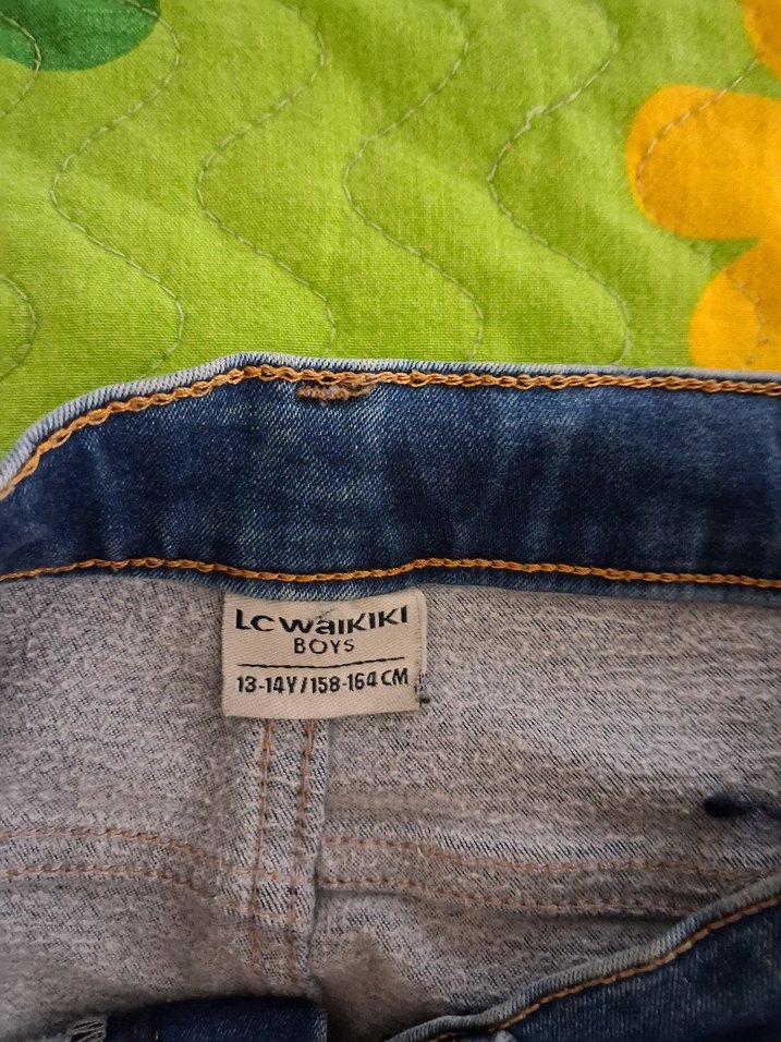 Düğmeli Mavi Kot Pantolon - Görsel 2