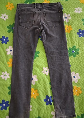 Gri Düğmeli Erkek Kot Pantolon - Görsel 3