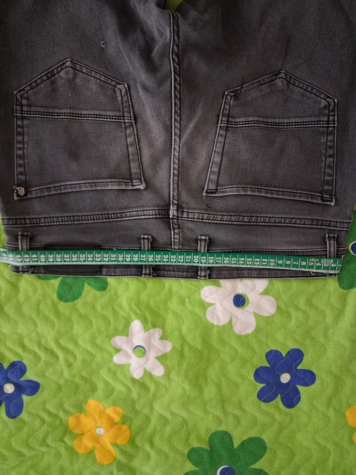 Gri Düğmeli Erkek Kot Pantolon - Görsel 5