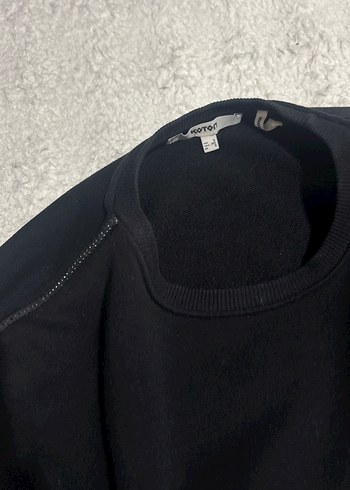 Siyah Kadın Uzun Kollu Sweatshirt - Görsel 2