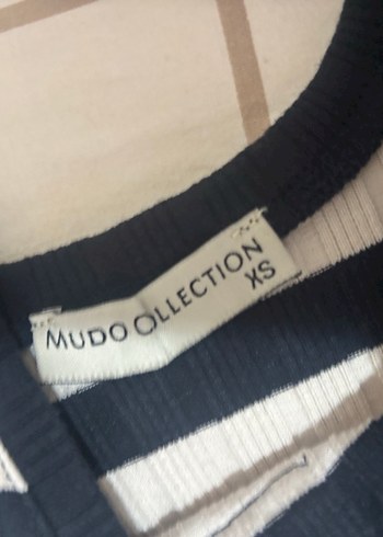 Çizgili penye kumaş elbise - Görsel 2