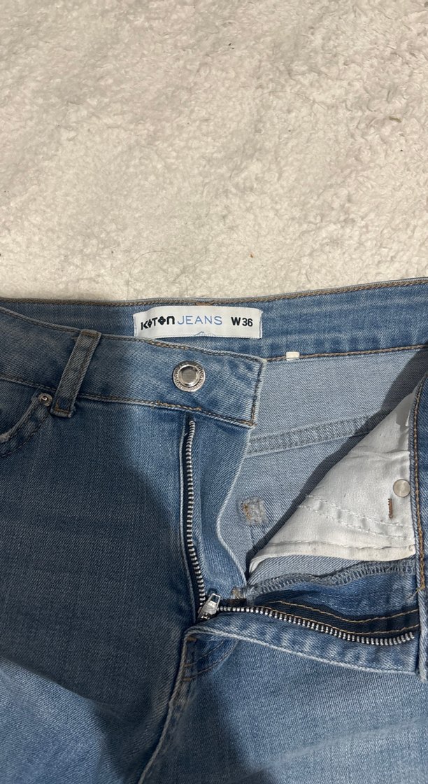 Kadın Mavi Kot Şort, Rahat Kesim, Mini Boy - Görsel 2