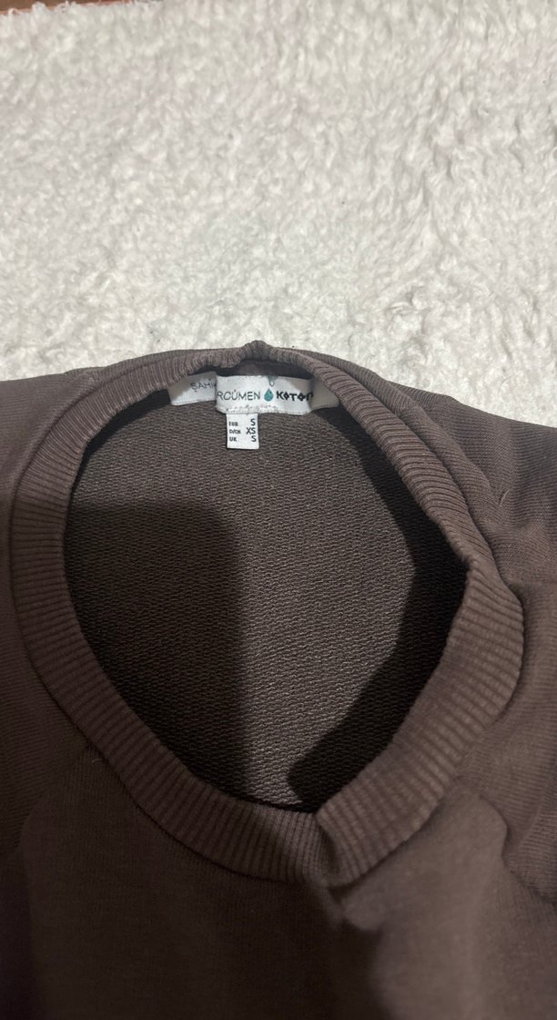 Kahverengi Uzun Kollu Kadın Sweatshirt - Görsel 2