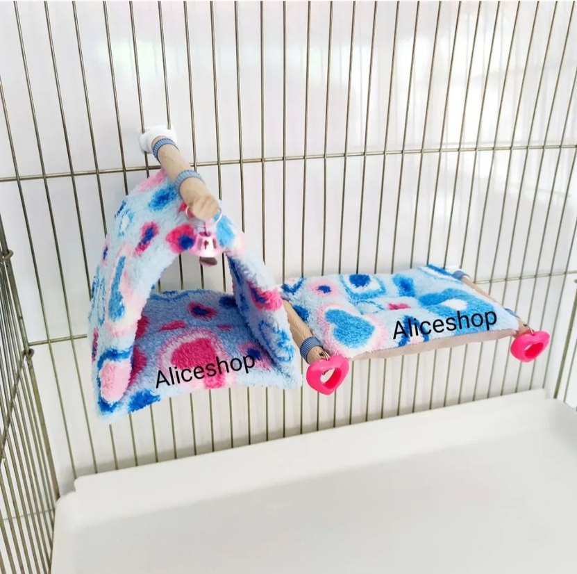 Renkli Kalp Desenli Kuş Oyun Salıncağı ve Çadırı - Görsel 2