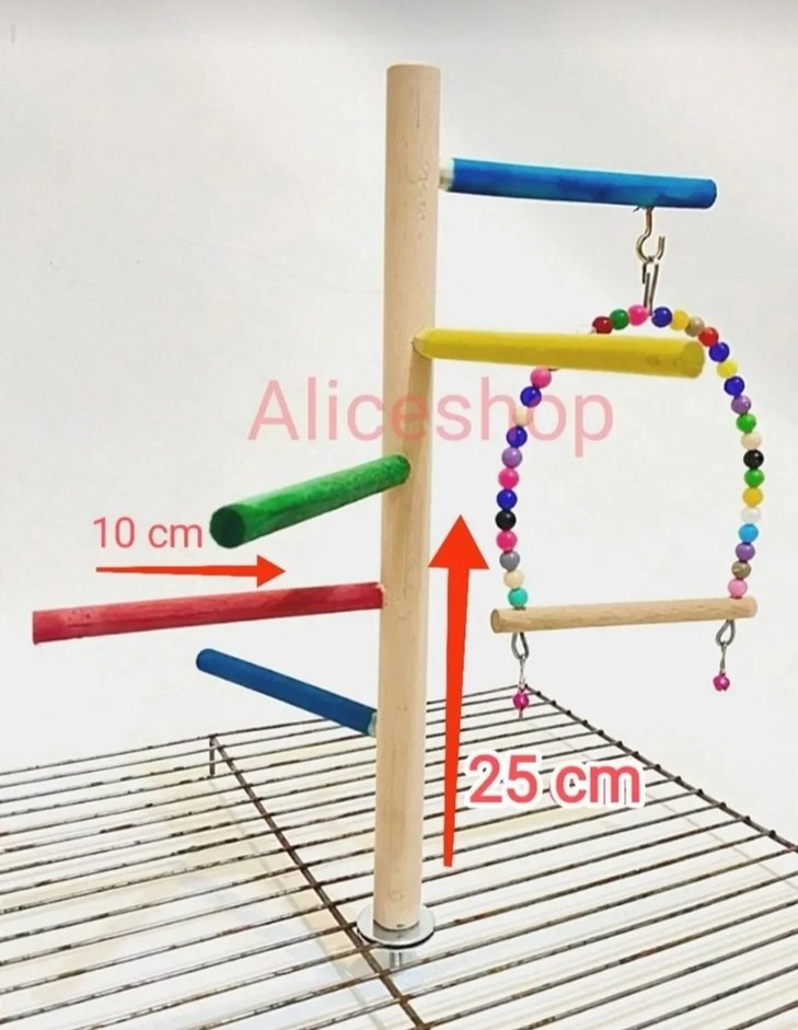 Renkli Kuş Oyuncağı ve Tüneği - Görsel 2