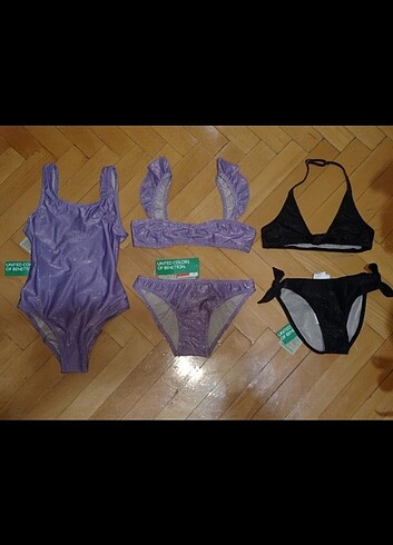 Benetton Benetton Kız Çocuk Simli Mayo Bikiniler