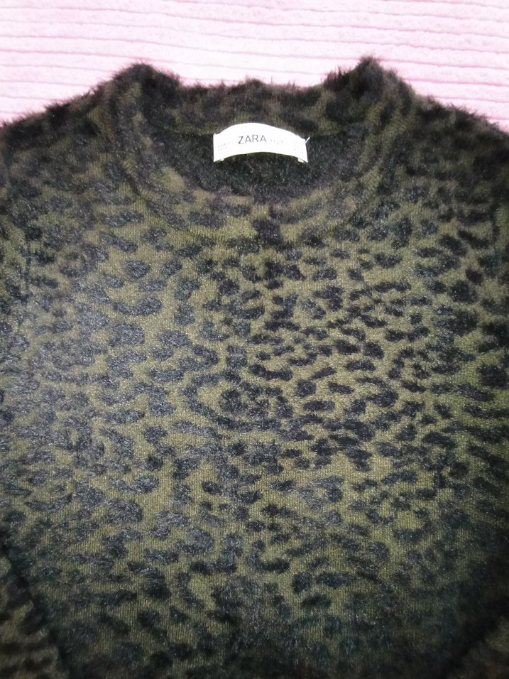 Kahverengi Tüylü Kadın Triko Kazak - Görsel 2