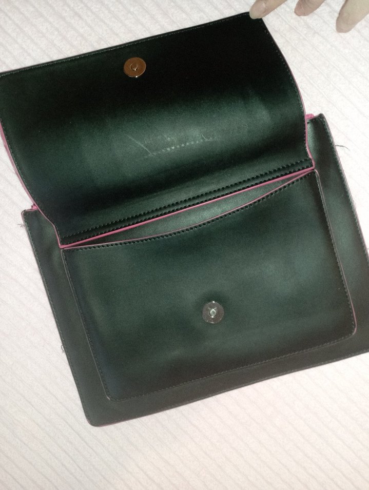 Fermuarlı Pembe Deri Kadın El Çantası - Görsel 2