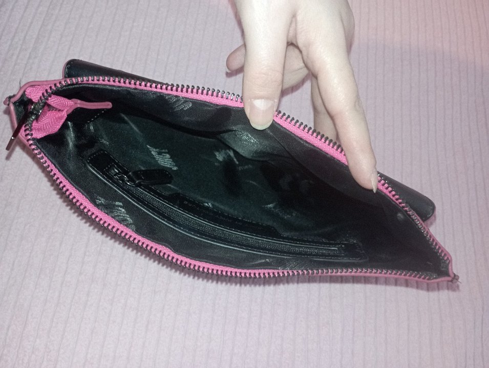 Fermuarlı Pembe Deri Kadın El Çantası - Görsel 3