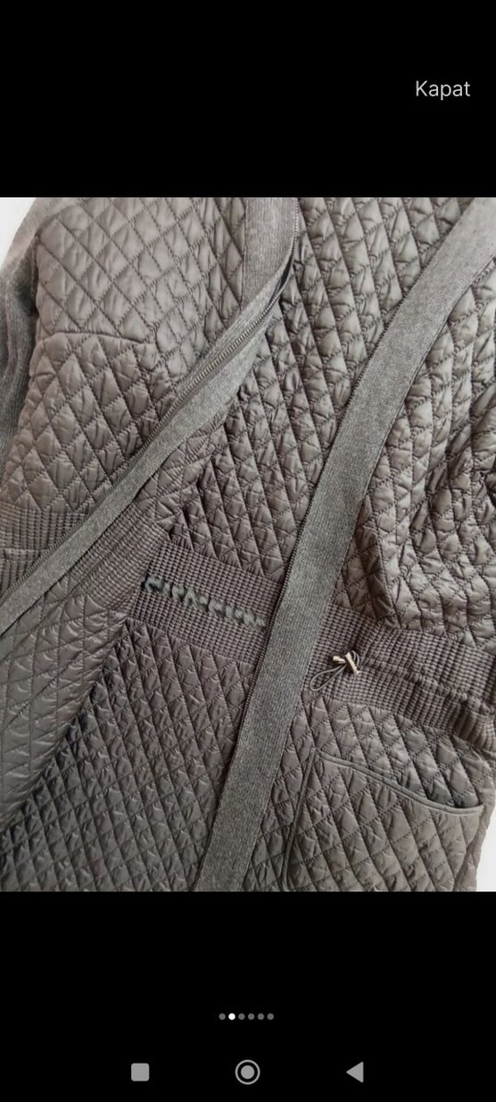 Twist Uzun Gri Örgü Kadın Hırka - Görsel 2