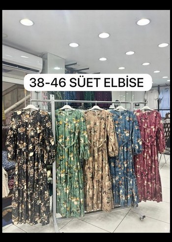 Bohem Çok Renkli Uzun Kollu Elbise
