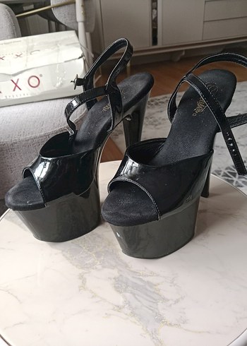 Siyah Platform Topuklu #PLEASER #POLEDANS Kadın Ayakkabısı
