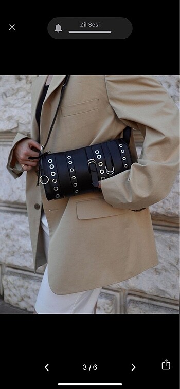 Beden siyah Renk Aksesuarlı black bag çanta