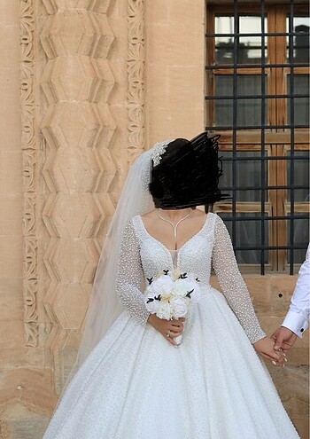 Prenses Model Gelinlik Duvak Taç Çiçek