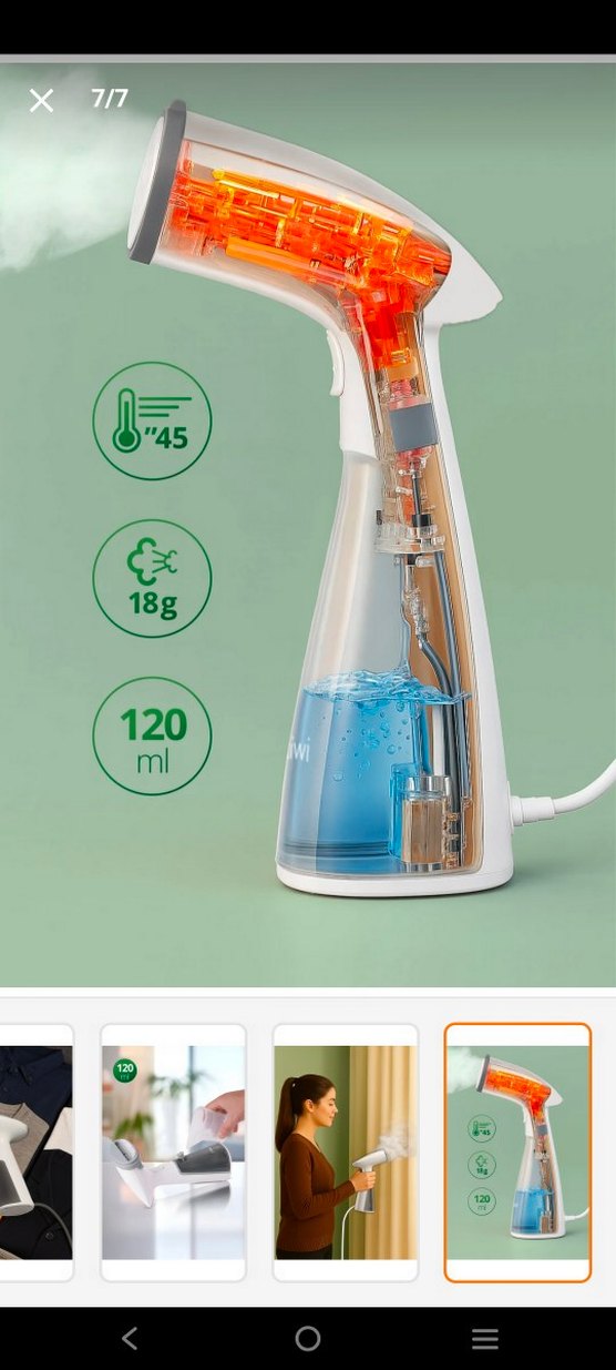 Kiwi Kompakt Buharlı Ütü 120 ml - Görsel 3