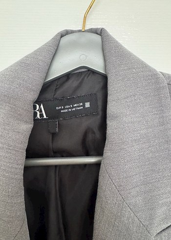 Zara Gri Kadın Keten Blazer Ceket
