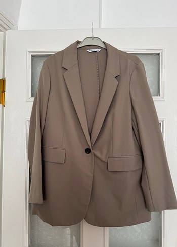Düğmeli Bej Kadın Blazer Ceket