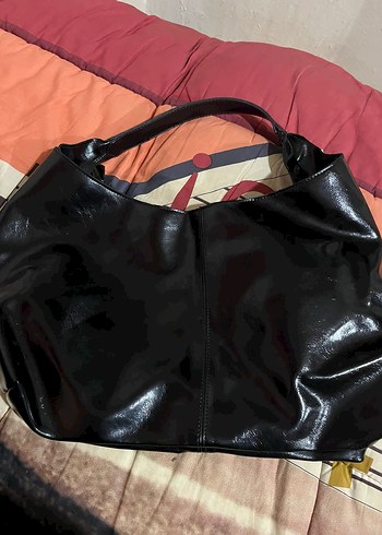 Siyah Deri Tokalı Gotik Kadın Çanta - Görsel 2