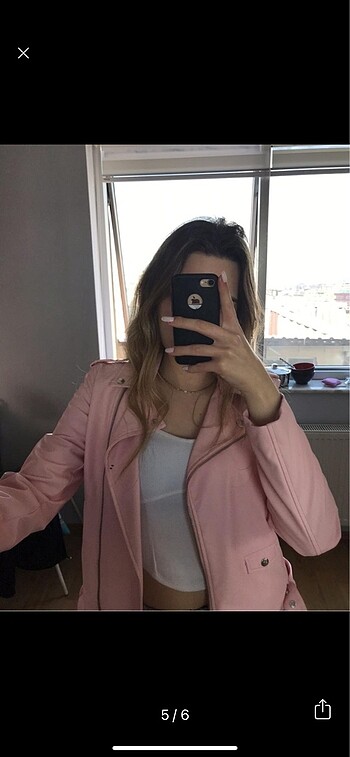 Koton Pembe deri ceket