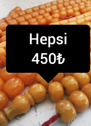 5 adet usta yapım orijinal kehribar tesbih tespih 
