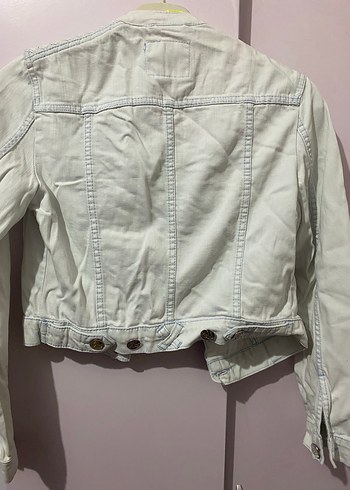 Diğer Düğmeli Gri Kadın Denim Ceket
