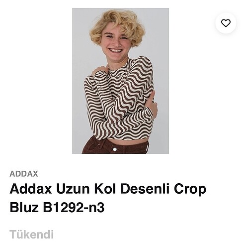 Addax kahverengi desenli crop