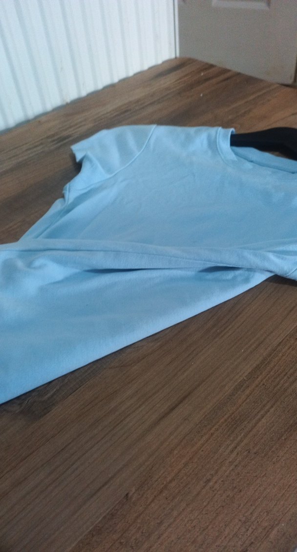 Açık Mavi Basic Tişört Vintage Rahat ve Esnek — görsel 4/4