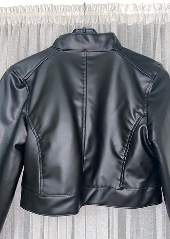 Diğer Kadın Siyah Deri Biker Ceket