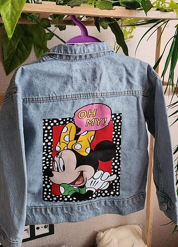 Minnie mouse zara kız çocuk kot ceket