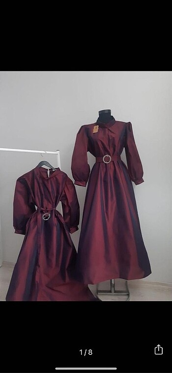diğer Beden bordo Renk Tesettür abiye