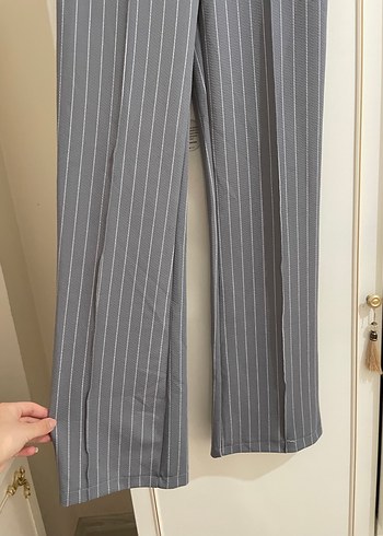 Gri Midi Kadın Kumaş Pantolon - Görsel 5