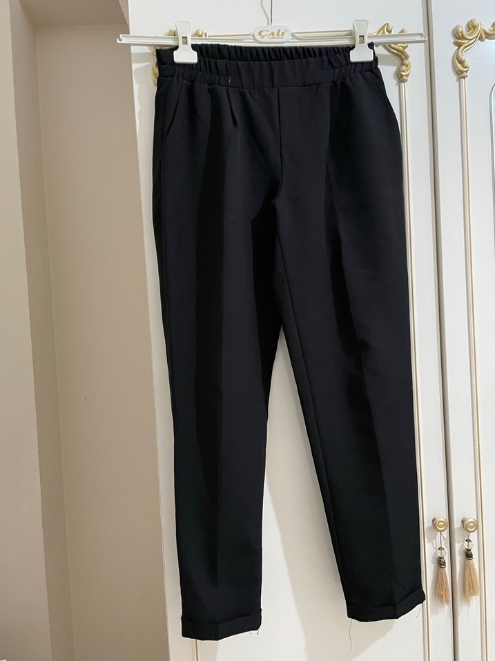 Siyah Kadın Kumaş Pantolon - Görsel 3