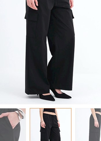 Kadın Siyah Kemer Detaylı Kumaş Pantolon - Görsel 6