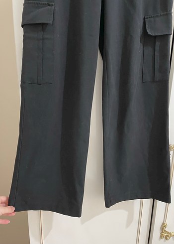 Kadın Siyah Kemer Detaylı Kumaş Pantolon - Görsel 4