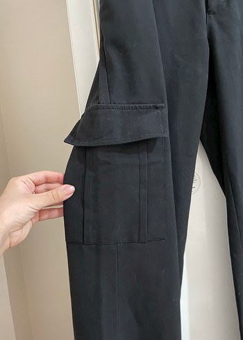 Kadın Siyah Kemer Detaylı Kumaş Pantolon - Görsel 5