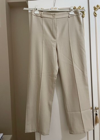 Bej Kumaş Pantolon - Görsel 2