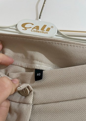 Bej Kumaş Pantolon - Görsel 3