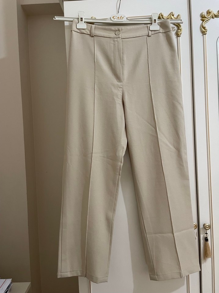 Bej Kumaş Pantolon - Görsel 2