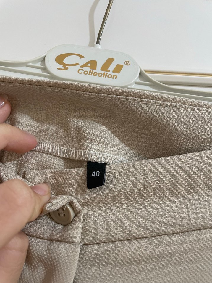 Bej Kumaş Pantolon - Görsel 3