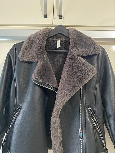 Mango içi tüylü biker ceket