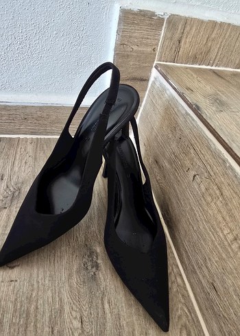 Siyah Minimalist Stiletto Topuklu Kadın Ayakkabı - Görsel 4