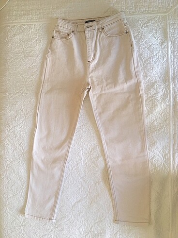 Trendyol Milla-Yüksek bel mom jeans-ekru/36